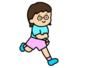 笑顔で走る女の子
