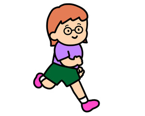 笑顔で走る女の子