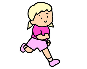 笑顔で走る女の子