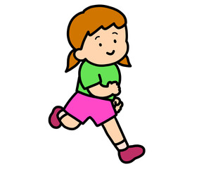 笑顔で走る女の子