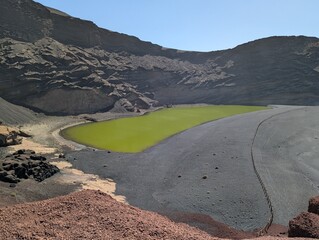 Lago Verde Lagoon in Lanzarote, Canary Islands (Spain)