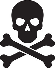 PrintBlack skull and crossbones symbol for danger and warning