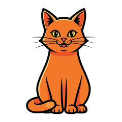 Ginger Cat in Playful Mood: This vibrant depiction captures a delightful ginger cat in a cheerful, playful stance, perfect for adding a touch of joy to any project or design.