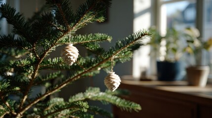 Pinecones dangle like silent storytellers on evergreen branches, inviting winter solstice musings and Scandinavian Yule celebrations indoors