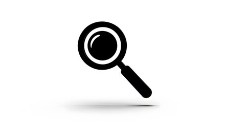 Magnifying Glass Icon Black and White.