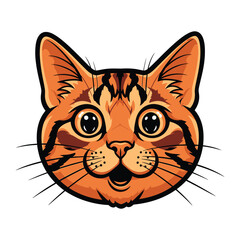Smiling Cat Portrait: An eye-catching illustration of a cheerful cat, showcasing a vibrant expression and inviting personality. The friendly feline evokes warmth and playfulness