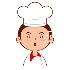 chef whistling face cartoon cute