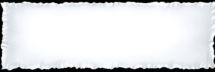 Blank white rectangular  pillow or sheet with ruffled edges