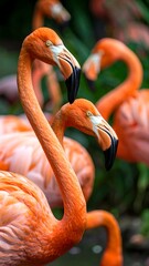 Close-up of flamingos