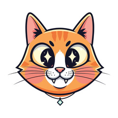 Cute Cat Portrait: A charming cat head with big eyes, adorned with a diamond collar, is showcased. Its expressive gaze and gentle smile will captivate the audience.