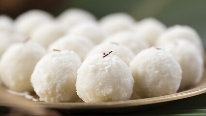 White Coconut Laddu Round Coconut Sweet Balls Fresh