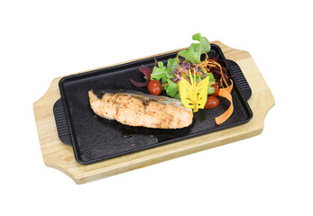 Gourmet Steak on a Wooden Platter: A tantalizing grilled steak, artistically plated with fresh...