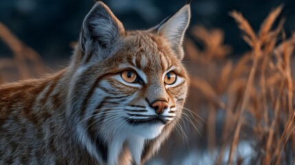 Obraz premium Bobcat predator hunting in wild nature