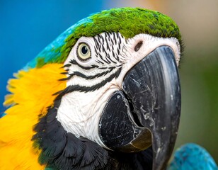 Close-up of a vibrant macaw