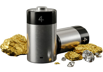 Batteries with Gold and Diamonds Still Life