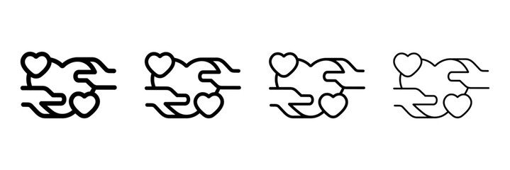 Empathy Icon Set With Multiple Line Styles Vector Illustration