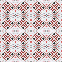 Obraz premium Detailed Geometric Ornamental Pattern with Traditional Ethnic Ornament and Seamless Repeat