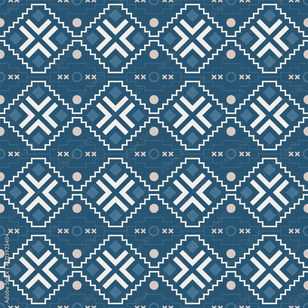 Poster geometric flat design ethnic motif seamless repeating pattern texture