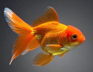 Close-up of a vibrant orange goldfish