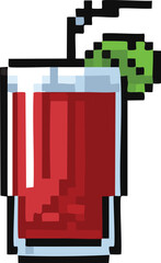 Strawberry Juice Pixel Art