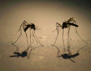 Two mosquitos facing each other