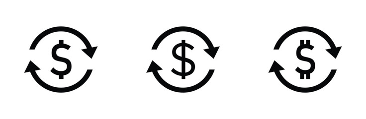 Dollar exchange vector icon. Money exchange sign