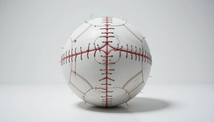 Sports ball with visible surgical seams representing the metaphor of recovery after injury