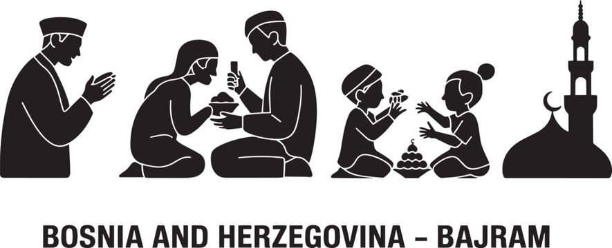 Bosnia and Herzegovina's Bajram Icons Depicting Eid al-Adha Observances and Islamic Culture