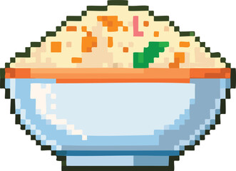 A bowl of japanese rice Pixel Art