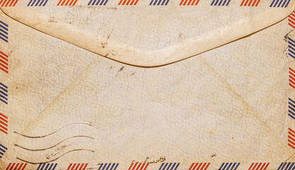 Blank Vintage air mail envelope with red and blue stripes