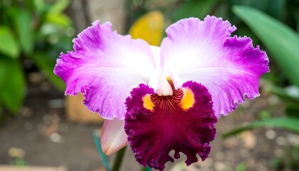 Close-up of a vibrant orchid