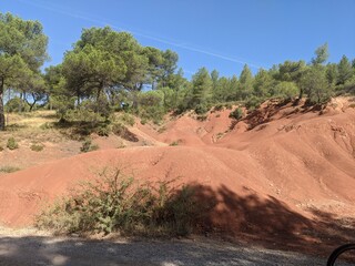 Ochre hills in Provence, France