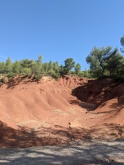 Ochre hills in Provence, France