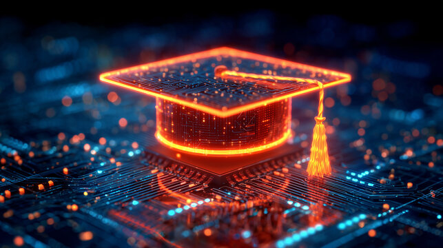 Futuristic cap on circuit board