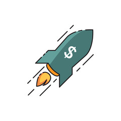 Rocket with a dollar symbol