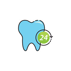 Tooth with a 24 hour service