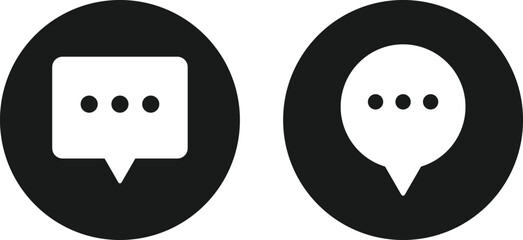 Chat icon set. Speech bubble symbol line and bolt style. Online Messaging and Communication sign