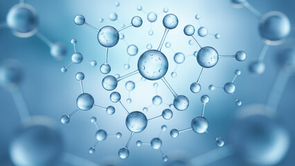 Molecular Structure Scientific research in molecular chemistry. 3D illustration.