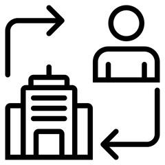 Obraz premium B2C Icon in Line Style Suitable for Web, Apps, Presentation, or Printable Meanings