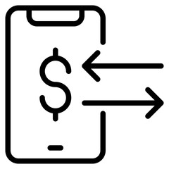 Online Transaction Icon in Line Style Suitable for Web, Apps, Presentation, or Printable Meanings