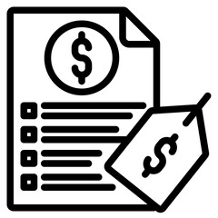 Pricelist Icon in Line Style Suitable for Web, Apps, Presentation, or Printable Meanings