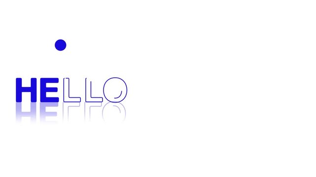 animated jumping or bouncing ball Hello January text word lettering typography glow neon reveal, Bright letters jump in the inscription theme video,motion seamless loop blue pink yellow gradient type 
