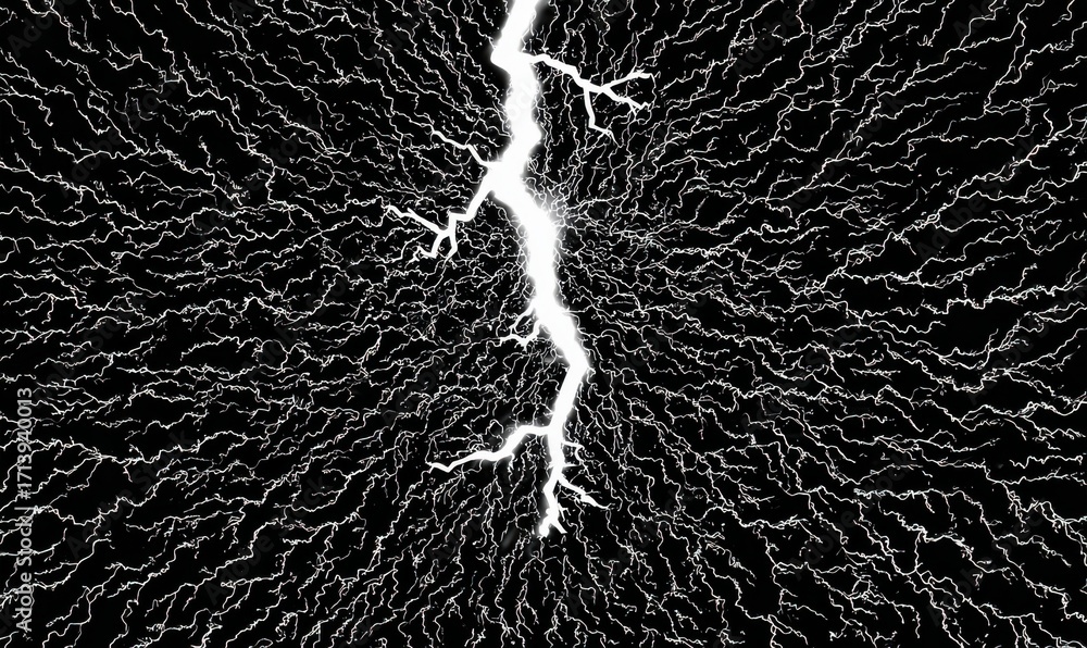 Poster abstract lightning crack in a textured dark background