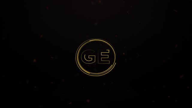 Golden GE Circle Logo Intro Animation Elegant and Modern Design