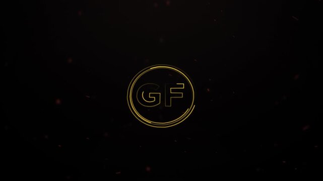 GF, Golden GF Circle Intro Animation Elegant Logo Reveal