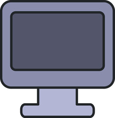 vector flat simple icon graphic pc