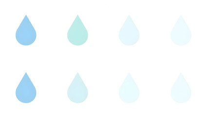 Ecology A set of simple water droplet icons in blue and green, isolated on a white background, suitable for eco infographic visuals, water conservation  (3)