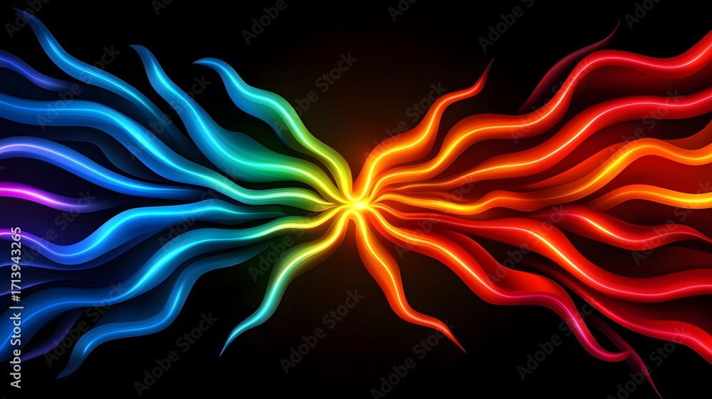 Poster image shows a vibrant abstract design with luminous, swirling lines that converge at a central point