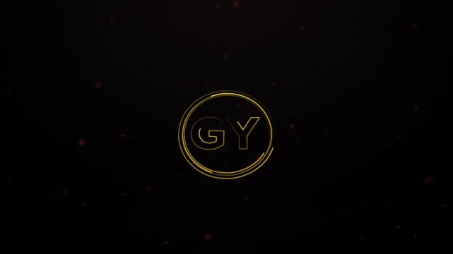 Elegant Gold Initials Logo Animation  GY Monogram Reveal