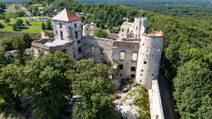 Fototapeta premium Tenczyn Castle, aerial view, Poland
